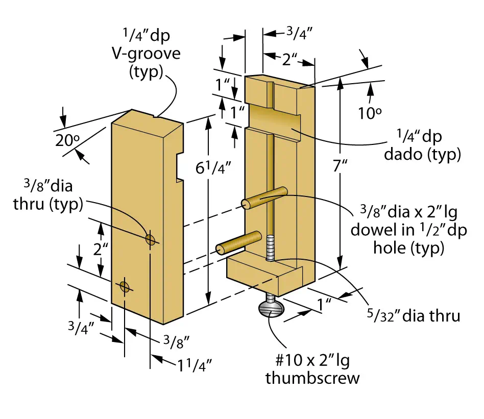 Sharpening guide dimentions